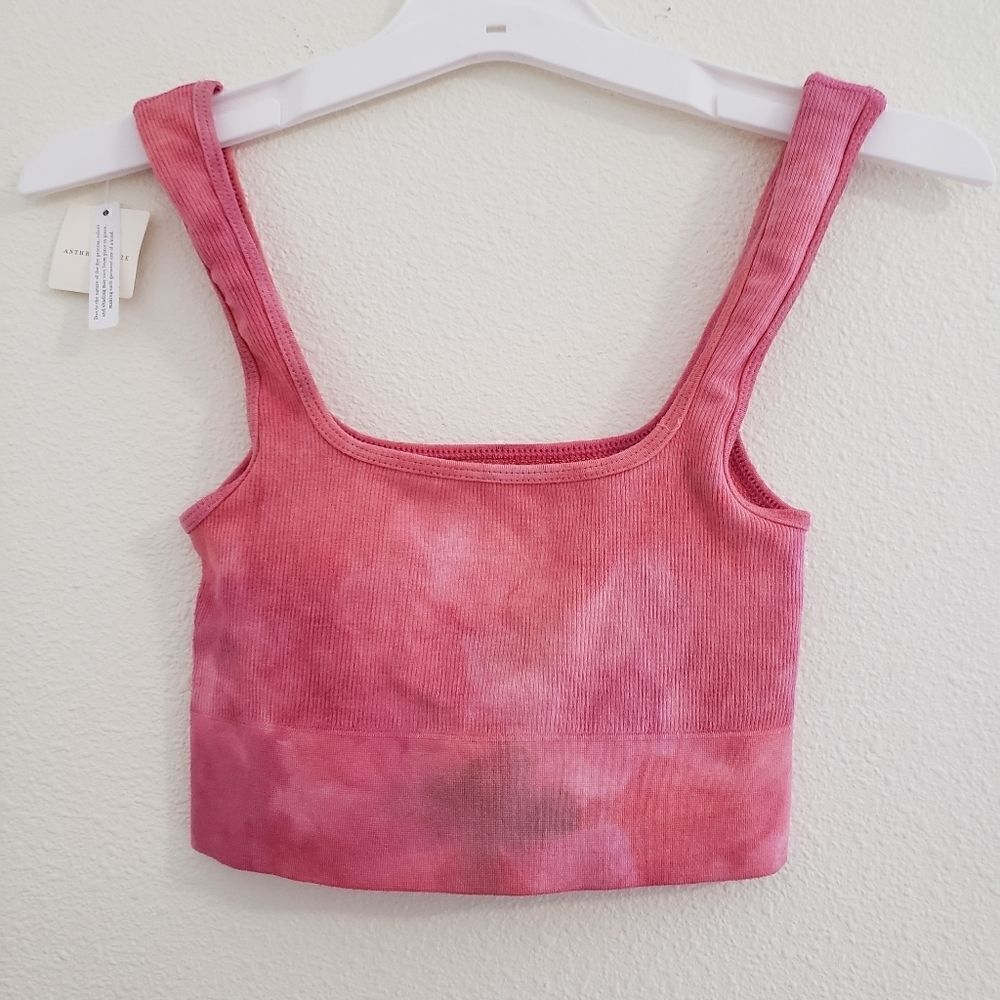 Anthropologie Ribbed Tie Dye sports bra XS